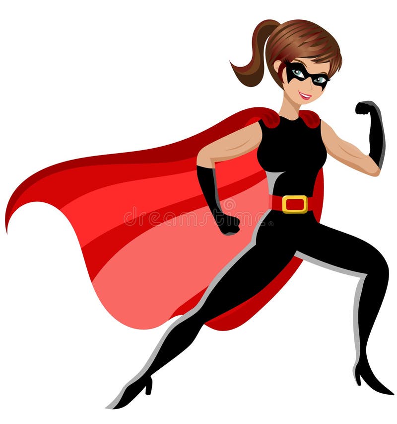 Lucha de la mujer del super héroe aislada ilustración del vector Lucha de la mujer del super héroe aislada ilustración del vector