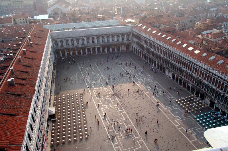 Lucht mening van het Vierkant van San Marco royalty-vrije stock fotografie Lucht mening van het Vierkant van San Marco royalty-vrije stock fotografie