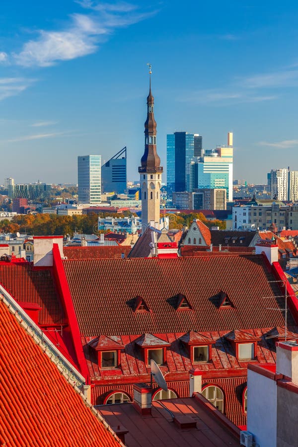 Luchtcityscape van Tallinn, Estland royalty-vrije stock foto's Luchtcityscape van Tallinn, Estland royalty-vrije stock foto's
