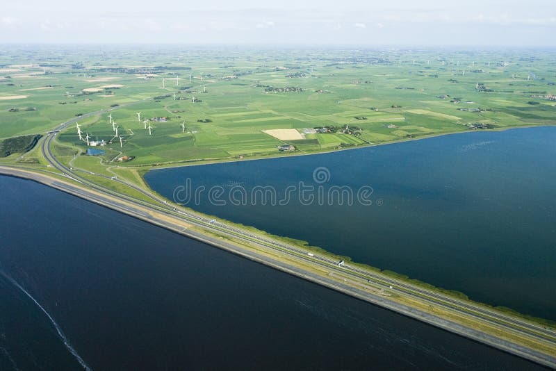 Luchtfoto van Afsluitdijk, εναέρια φωτογραφία Afsluitdijk στοκ φωτογραφίες Luchtfoto van Afsluitdijk, εναέρια φωτογραφία Afsluitdijk στοκ φωτογραφίες