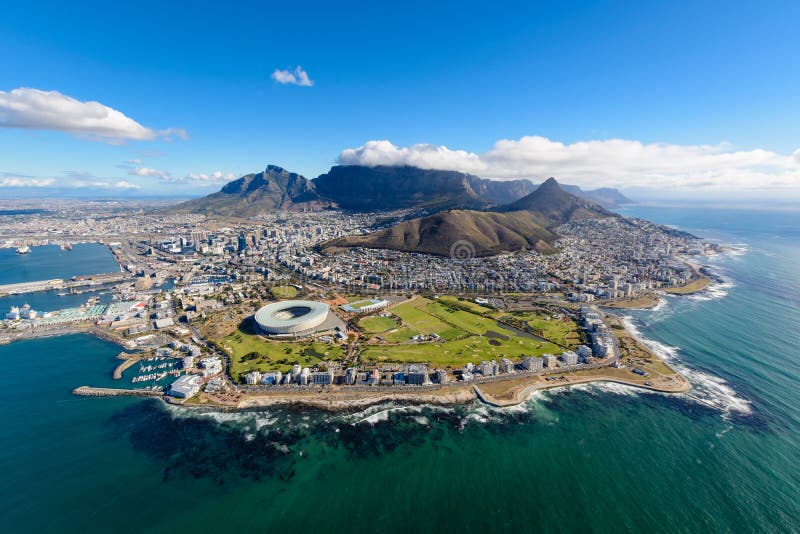 Luchtfoto van Cape Town 2 royalty-vrije stock afbeeldingen Luchtfoto van Cape Town 2 royalty-vrije stock afbeeldingen