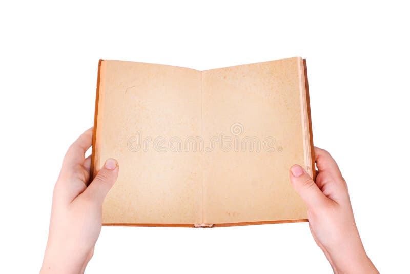Luchtmening die van handen een oud boek houden royalty-vrije stock fotografie Luchtmening die van handen een oud boek houden royalty-vrije stock fotografie
