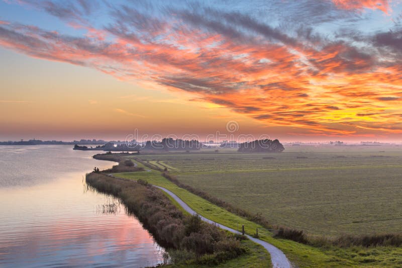 Luchtmening van het landschap van de Polder van Nederland