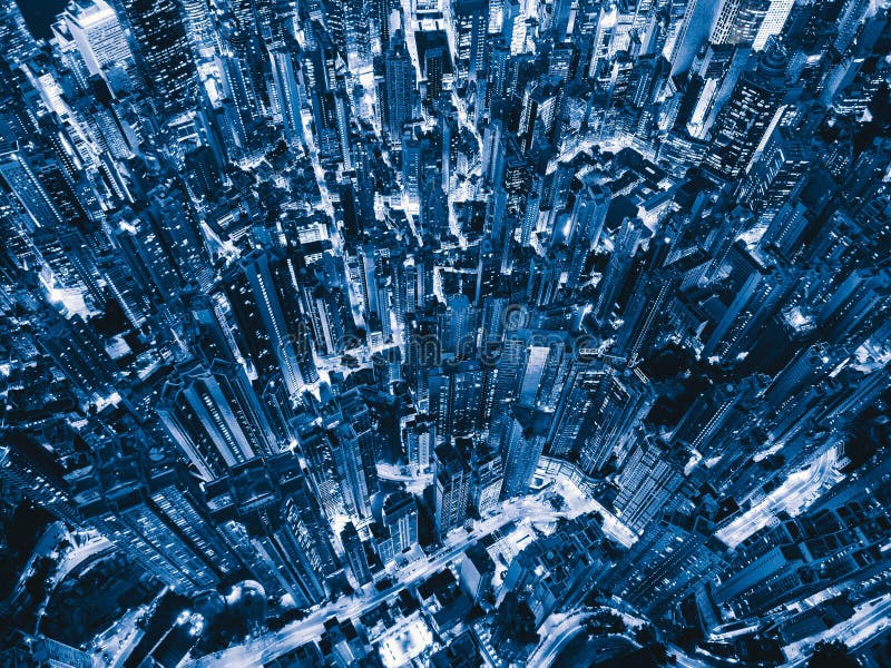 luchtmening van Hongkong de stad in Financieel district en busine stock illustratie luchtmening van Hongkong de stad in Financieel district en busine stock illustratie