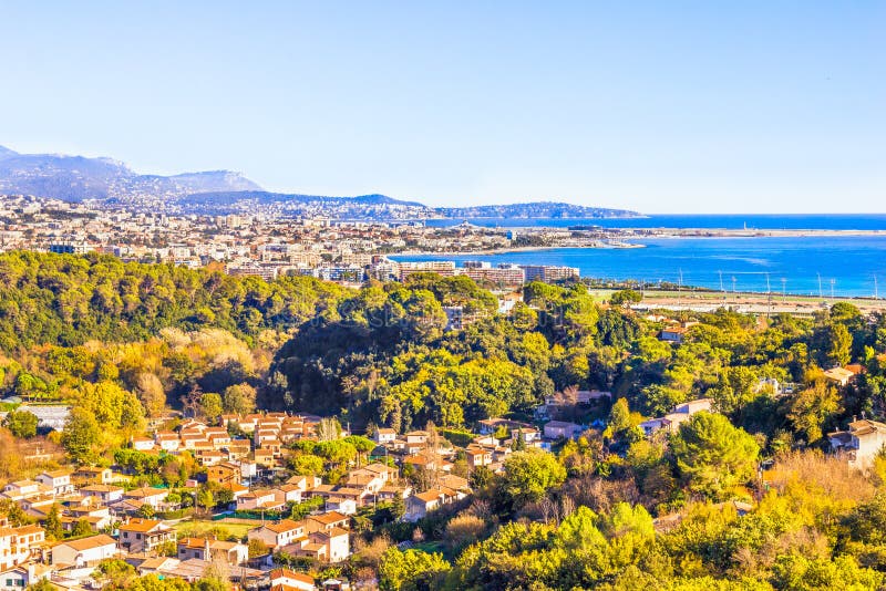 Luchtmening van Nice, Kooi d'Azur royalty-vrije stock afbeeldingen Luchtmening van Nice, Kooi d'Azur royalty-vrije stock afbeeldingen