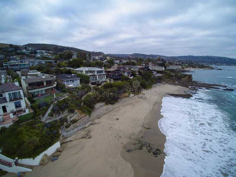 Luchtmening van Shaws-Inham, Laguna Beach, Californië stock foto's Luchtmening van Shaws-Inham, Laguna Beach, Californië stock foto's