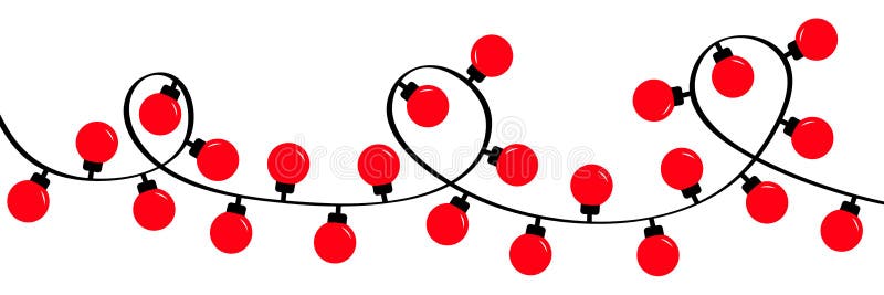 Luci di Natale decorazione di xmas di colore rosso durante le festività Arachide a lampo Set di luci di fiamma a corde colorate A illustrazione vettoriale
