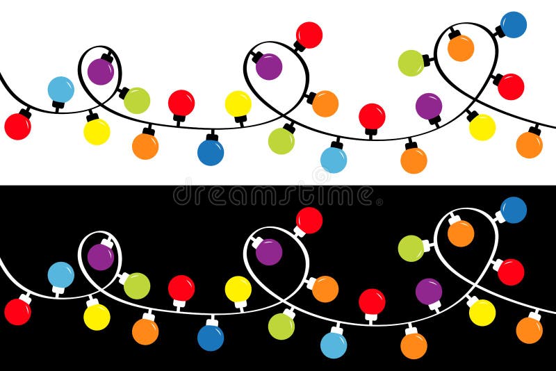 Luci di Natale Festività per la decorazione di Natale Set di luci di fiamma a corde colorate Arachide a lampo Arcobaleno illustrazione vettoriale
