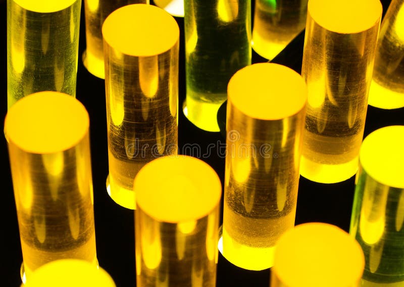 Lucite Pillars on a Lighted Board stock photos Lucite Pillars on a Lighted Board stock photos