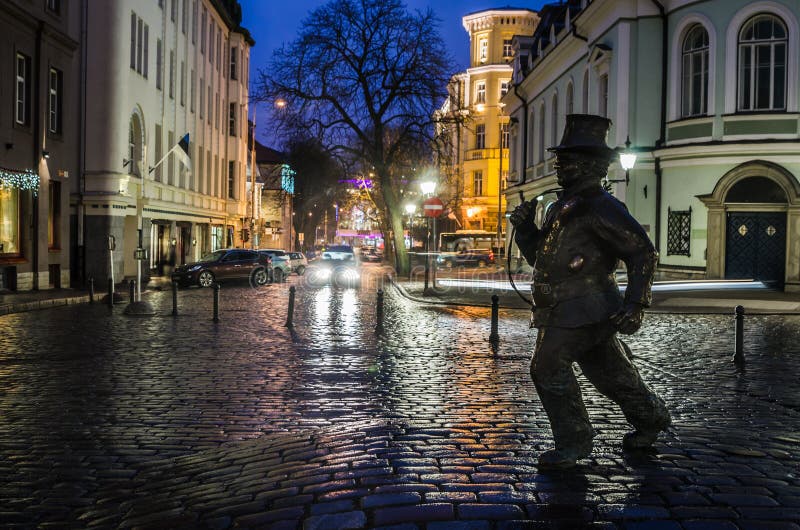 Lucky Chimney Sweeper Sculpture in Tallinn Old Town