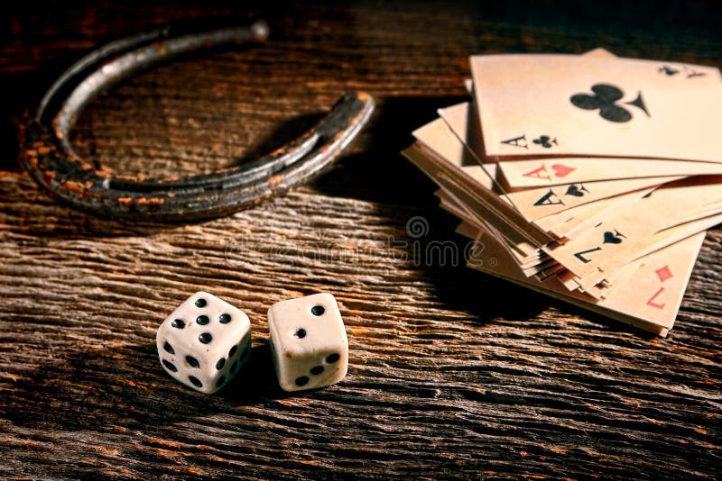 Lucky Craps Dice and Poker Cards by Old Horseshoe