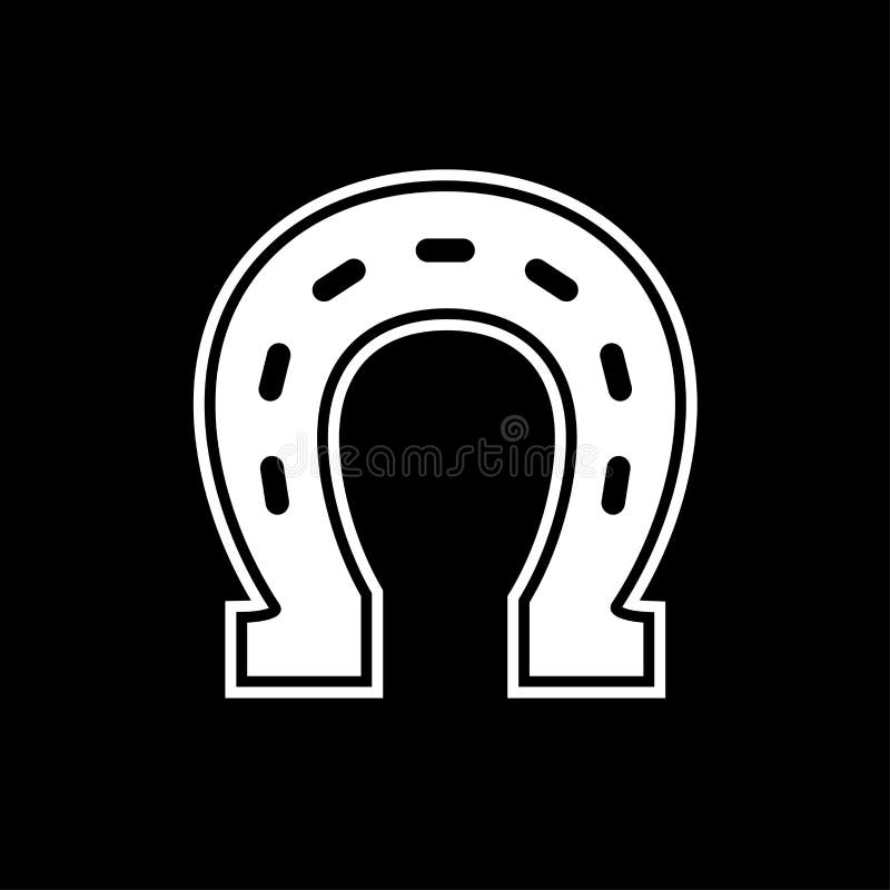 Lucky Horseshoe Black and White Vector Illustration Stock Vector Illustration of slot, chance