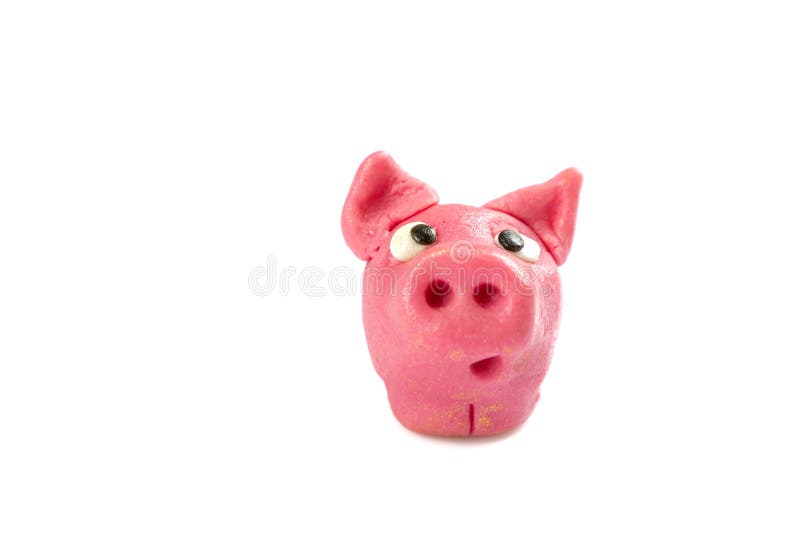 Lucky Pig Symbol for Happiness Isolated Stock Photo Image of sign, leaf 137841806