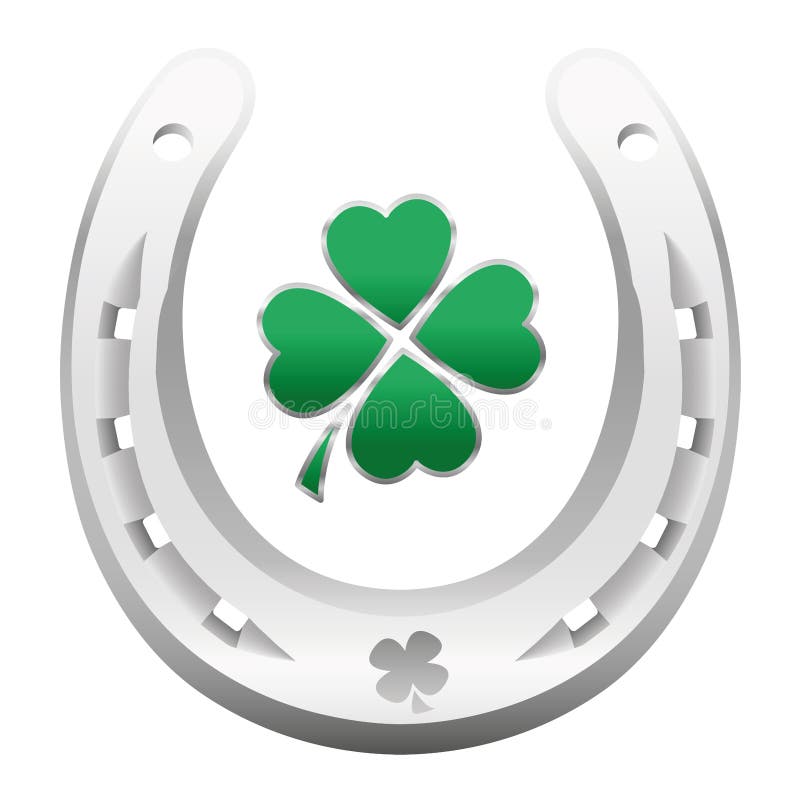 Lucky Symbols Horseshoe Clover Leaf New Years Eve