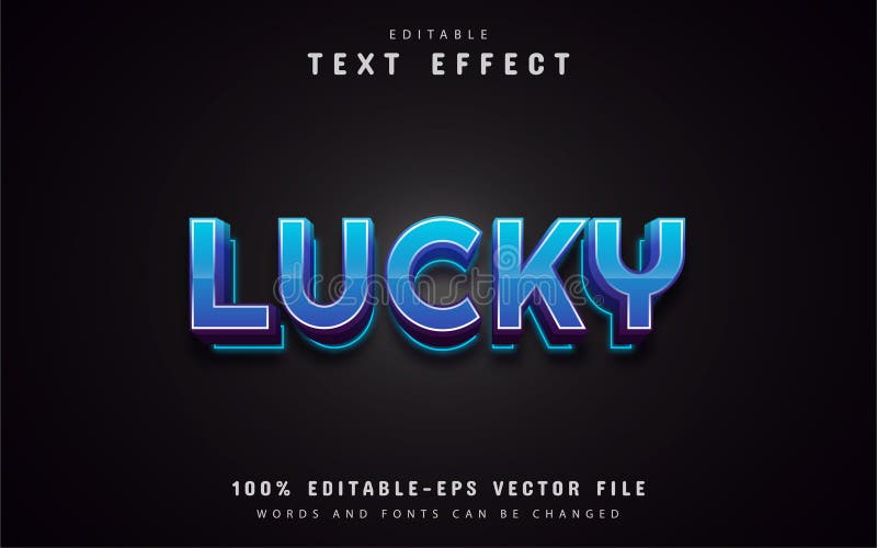Lucky text effect editable.
