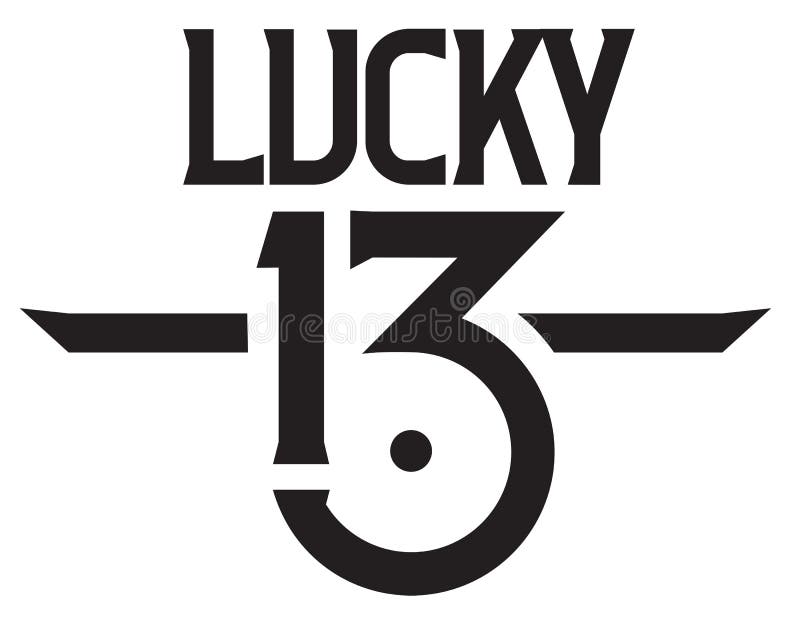 Lucky 13 Vector Emblem. stock vector. Illustration of element - 90365812
