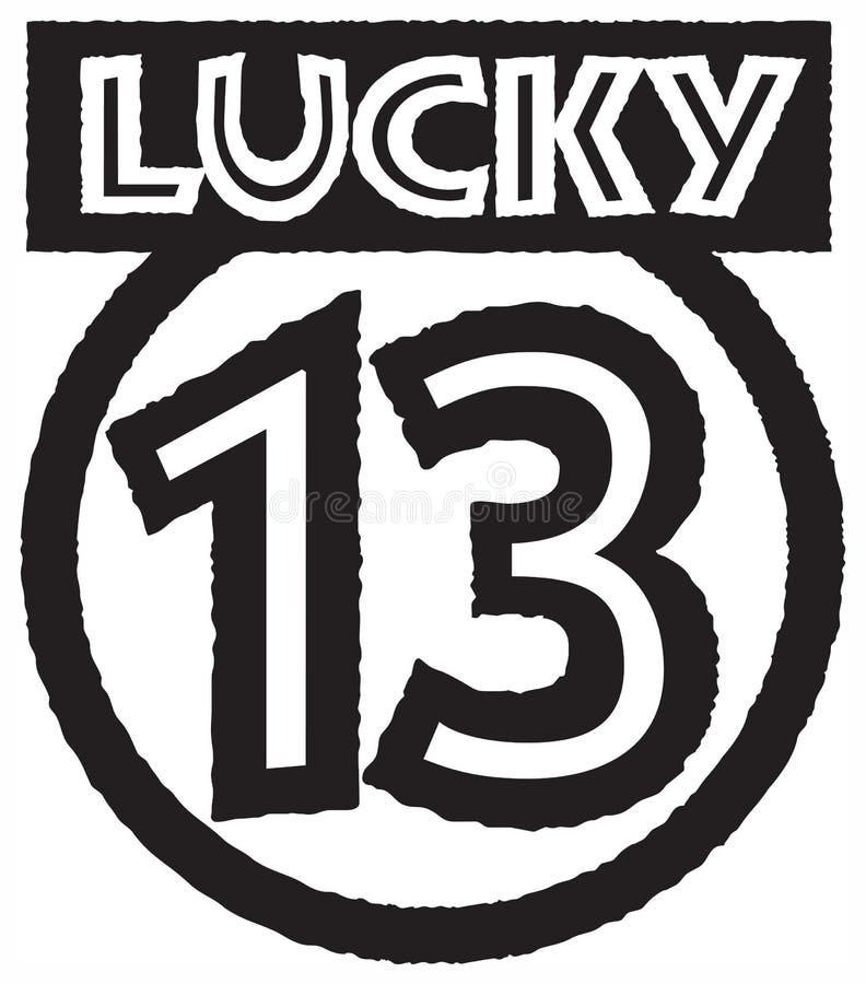 Lucky thirteen stock vector. Illustration of word, artwork - 5059747