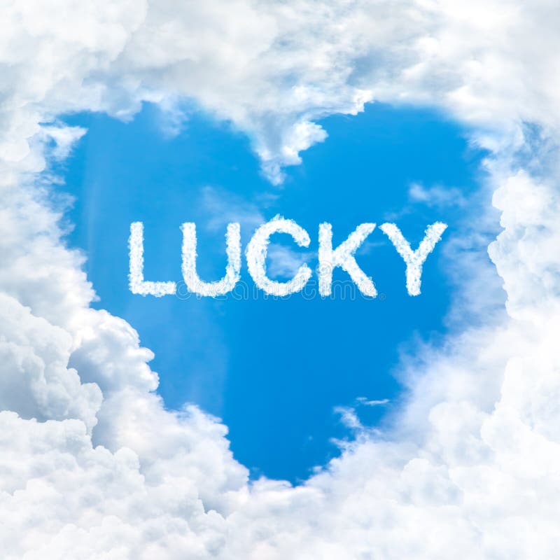 Lucky word on blue sky stock photo. Image of game, communication - 46714906