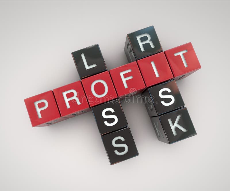 Profit risk loss word concept. Profit risk loss word concept.