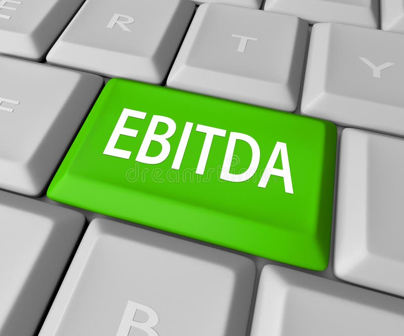 EBITDA word acronym on a computer keyboard key or button to calculate profit, revenues and earnings before interest, tax, depreciation and amortization. EBITDA word acronym on a computer keyboard key or button to calculate profit, revenues and earnings before interest, tax, depreciation and amortization