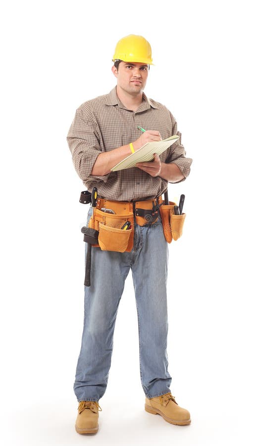 Lucrător în construcții cu lungime completă royalty free stock photo