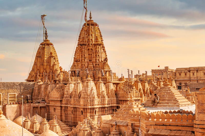 Lucrătorii din templele jaisalmer royalty free stock images