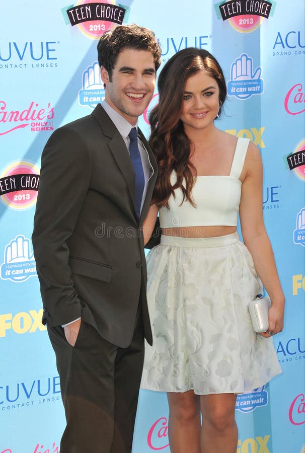 LOS ANGELES, CA - AUGUST 11, 2013: Lucy Hale & Darren Criss at the 2013 Teen Choice Awards at the Gibson Amphitheatre, Universal City, Hollywood. LOS ANGELES, CA - AUGUST 11, 2013: Lucy Hale & Darren Criss at the 2013 Teen Choice Awards at the Gibson Amphitheatre, Universal City, Hollywood.