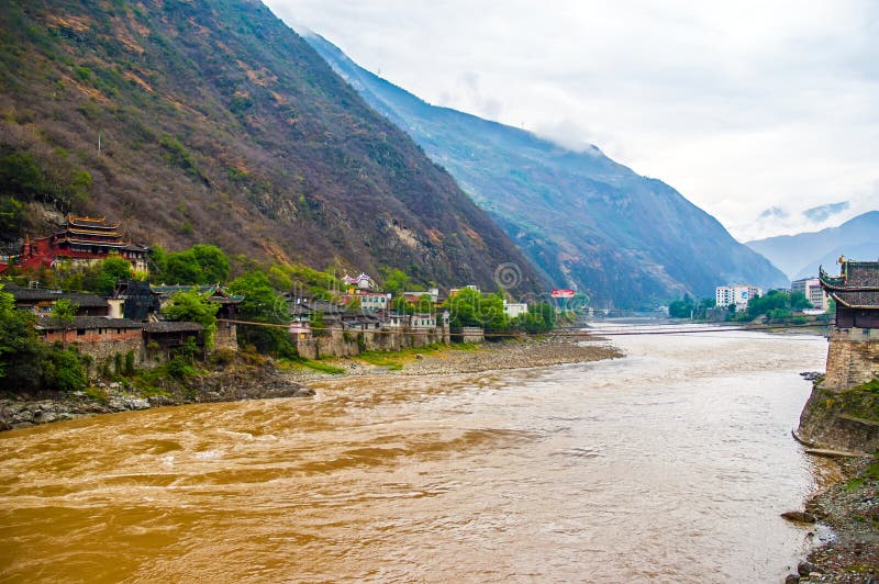 Luding Chain bridge and Dadu River