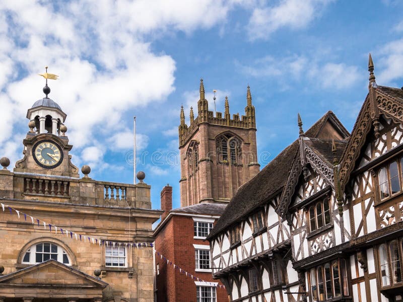 Ludlow - città inglese storica fotografia stock libera da diritti