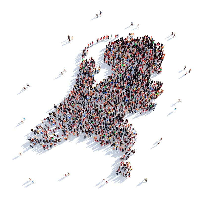 Ludzie grupa kształta mapy holandii
