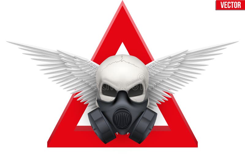 Ludzka czaszka z respirator maską wektor ilustracji Ludzka czaszka z respirator maską wektor ilustracji