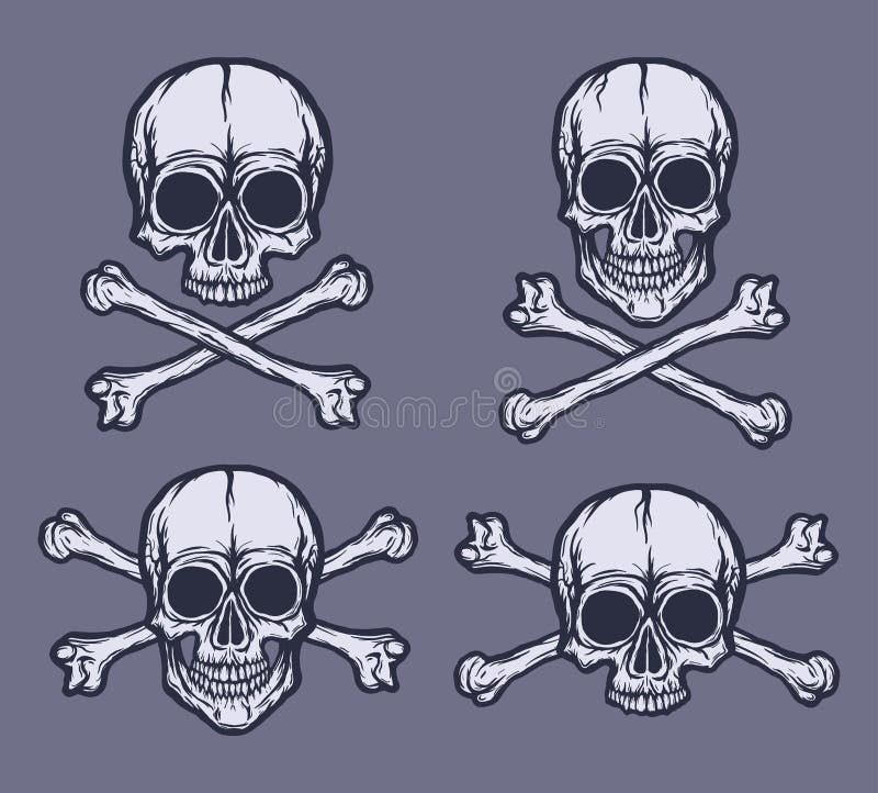 Ludzki czaszka wektoru set Ręki rysować czarny i biały wektorowe czaszki ilustracja wektor Ludzki czaszka wektoru set Ręki rysować czarny i biały wektorowe czaszki ilustracja wektor