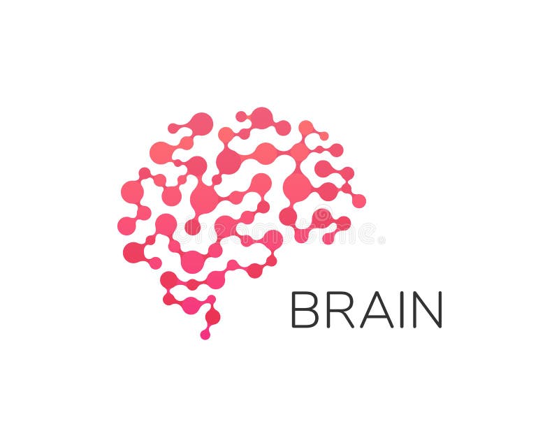 Human brain logo. Neural network, memory atlas, minimal design vector logo. Artificial intelligence. Digital brain. Human brain logo. Neural network, memory atlas, minimal design vector logo. Artificial intelligence. Digital brain