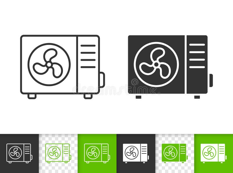 Luft som betingar den enkla svarta linjen vektorsymbol stock illustrationer Luft som betingar den enkla svarta linjen vektorsymbol stock illustrationer