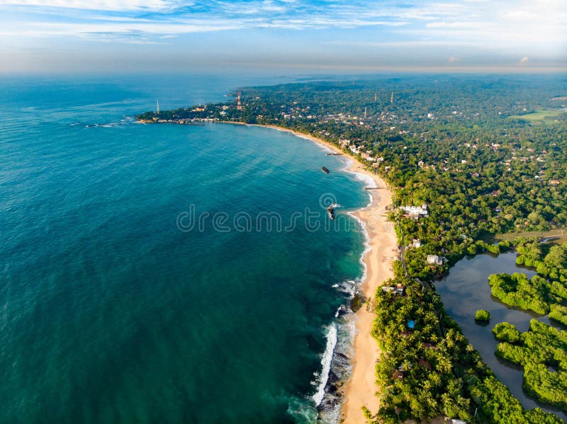Luft-Tangalle-Strand Sri Lanka-Ansicht Von Oben Stockbild - Bild von