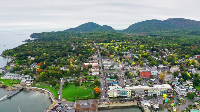 Luftaufnahme von Bar Harbor, Maine stock video