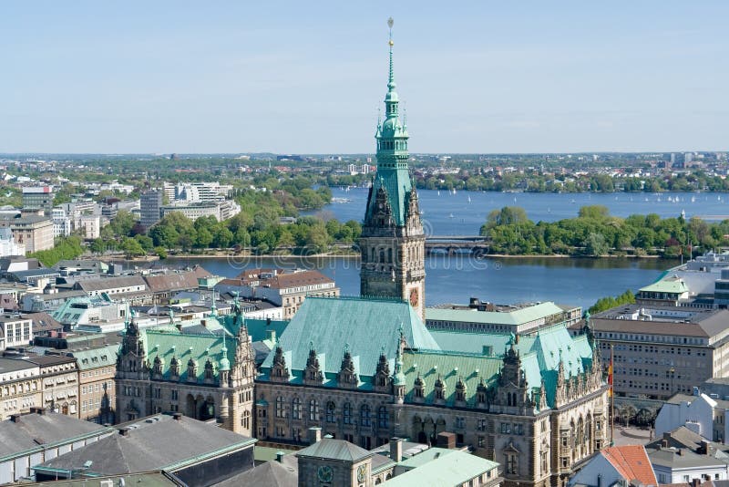  Hamburg  Binnenalster Nachts Stockbild Bild von 