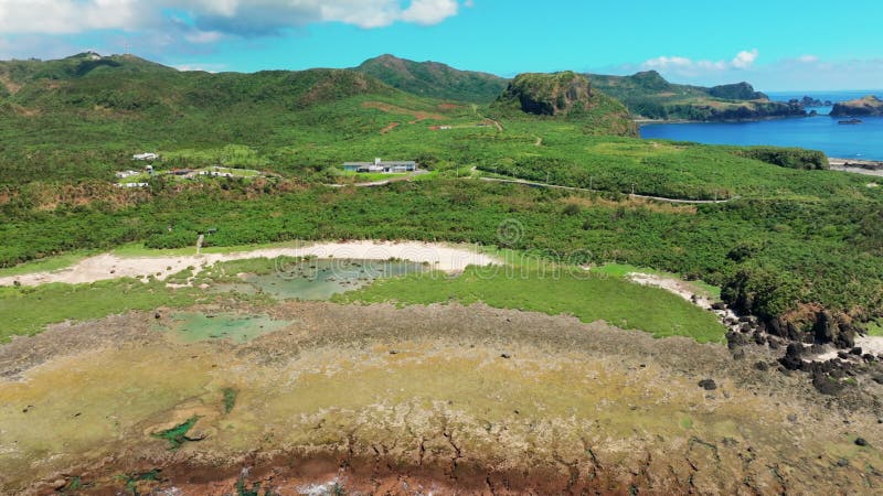 Luftbild der grünen Insel Taiwan stock video footage