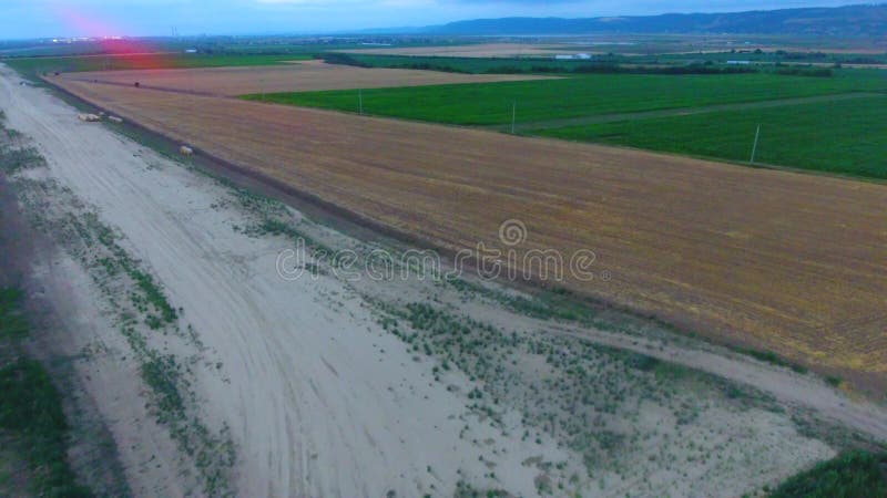 Luftbild der landwirtschaftlichen Felder Sommerzeit