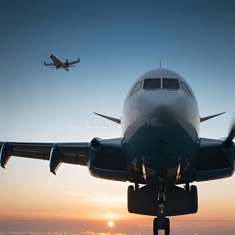 Luftbild kommerzieller Flugzeuge stock abbildung