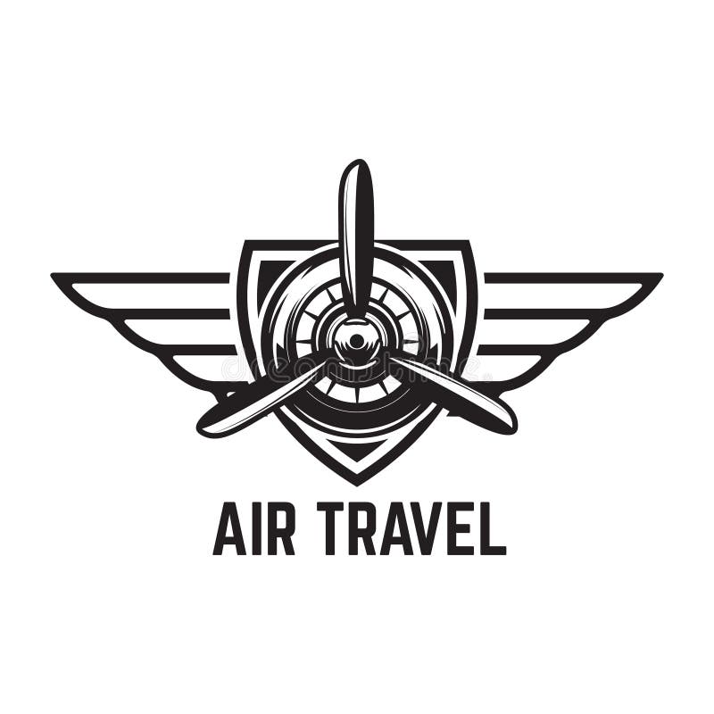 Luftfahrtschulungszentrum-Emblemschablone mit Retro- Flugzeug Gestaltungselement für Logo, Aufkleber, Emblem, Zeichen lizenzfreie abbildung Luftfahrtschulungszentrum-Emblemschablone mit Retro- Flugzeug Gestaltungselement für Logo, Aufkleber, Emblem, Zeichen lizenzfreie abbildung