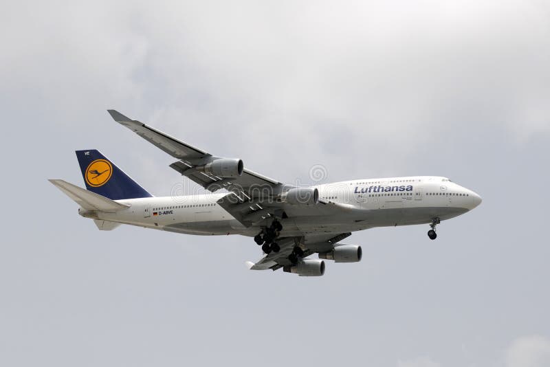 Lufthansa Boeing 747 jet royalty free stock images