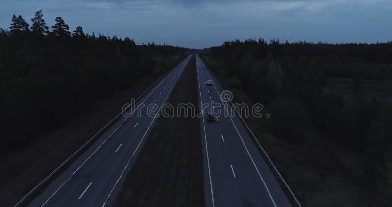 Luftlandschaftsstraßenansicht-Abendabnahme