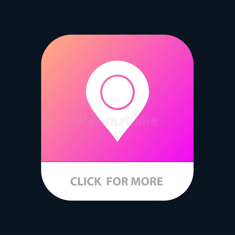 Lugar, marcador, Pin Mobile App Button Android e do Glyph do IOS versão ilustração stock Lugar, marcador, Pin Mobile App Button Android e do Glyph do IOS versão ilustração stock