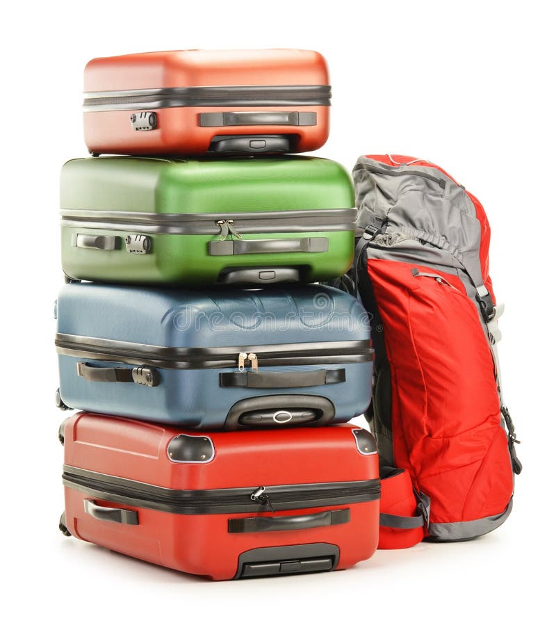 Luggage Consisting Of Large Suitcases And Travel Bag On White Stock Photo -  Download Image Now - iStock