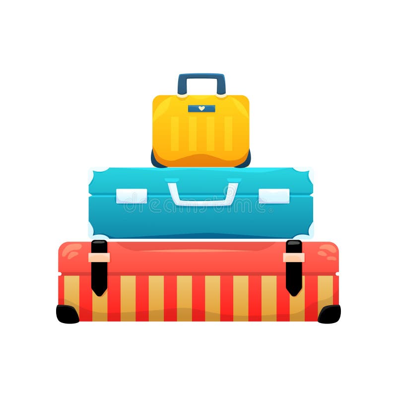 Luggage Flat Cartoon Vector Icon Illustration Stock Vector ...