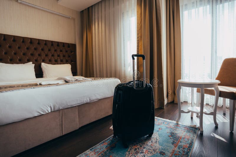 Suitcase or Luggage Bag in a Modern Hotel Room Stock Photo Image of