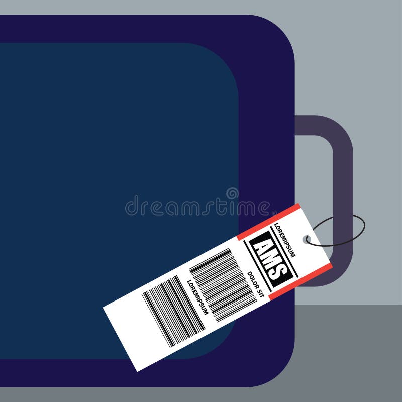 Luggage tag label on suitcase with netherlands amsterdam, country code and barcode. vector illustration vector illustration