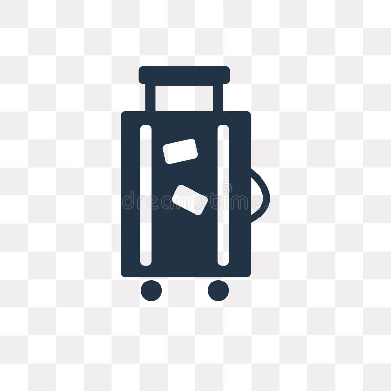 Trolley with Luggage Vector Icon Isolated on Transparent Background ...
