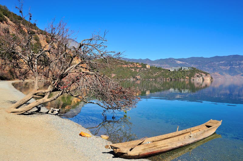 Lugu Lake in Yunnan stock images Lugu Lake in Yunnan stock images